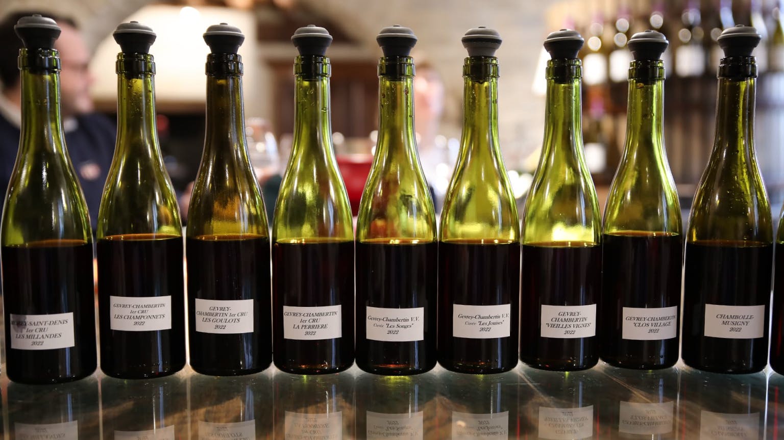 Heresztyn Mazzini, wine bottle lineup